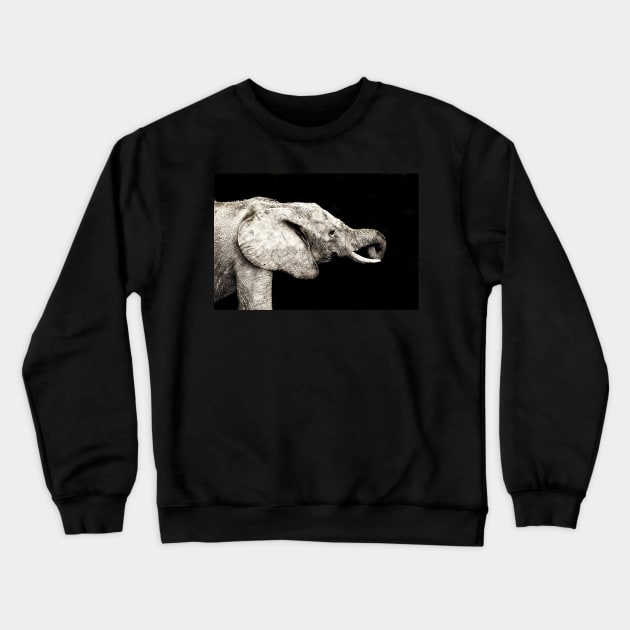 Rustic Elephant Crewneck Sweatshirt by sanityfound